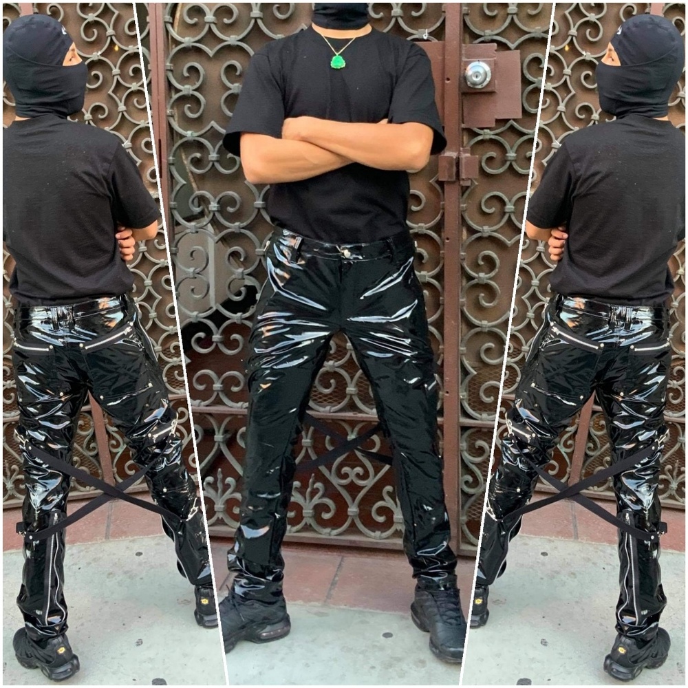 Men's Tripp Black Patent Straps Pants
